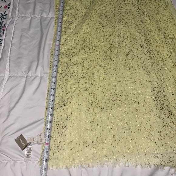 NWT Chico’s oblong scarf lime yellow gold accent scarf new! - Picture 7 of 7